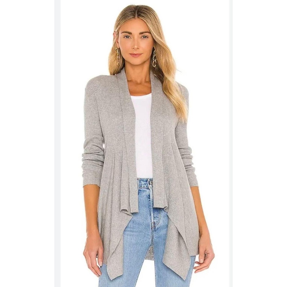 Carmen Mark Valvo, no closure, flowy Open Front Cardigan Sweater